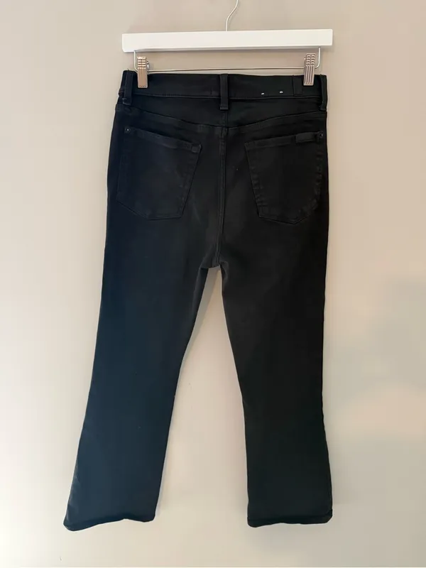 7 For All Mankind Black Sparkle Bootcut Jeans Women’s Size 29 Coated - Image 6