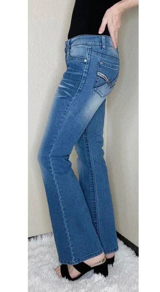 . Retro Ashley Low Rise Bootcut Light Medium Wash Jeans Denim - Image 3