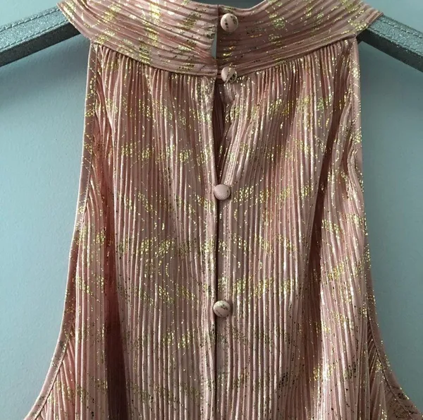 Anthropologie Vickie Halter Top Peach and Metallic Gold NEW - Image 8