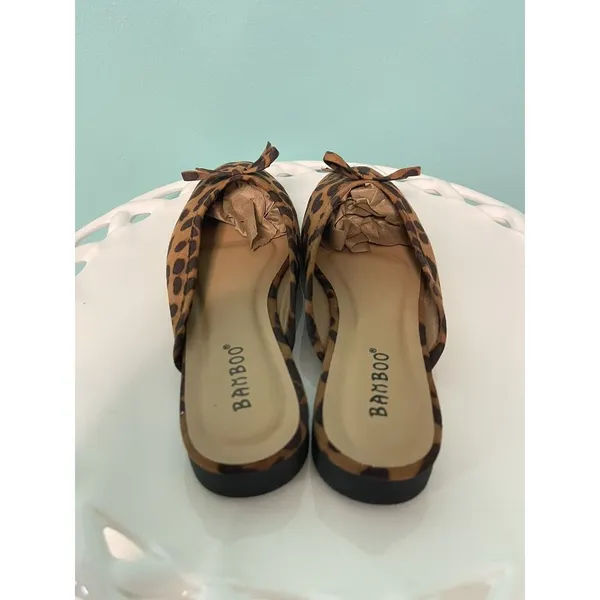 Women's Bamboo Leopard Print‎ Sequence Size 5.5 New S-311 - Image 3