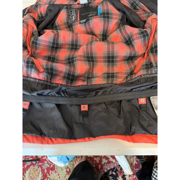 Ride‎ Snowboards Women Ski Snowboard Jacket Coral Plaid Lined Medium Waterproof - Image 6