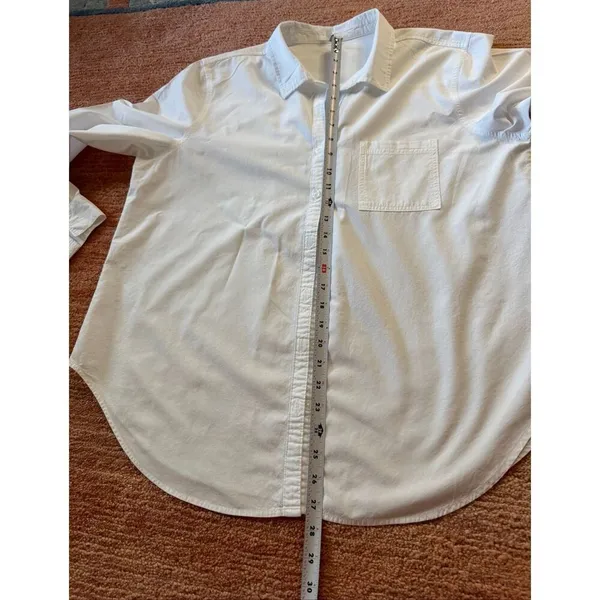 Maurices White Button Down Shirt Size L Long Sleeve Pocket - Image 4