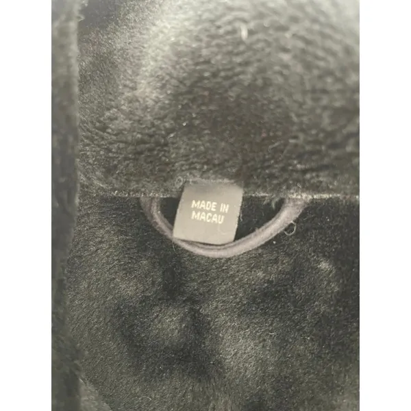 J Percy Vtg Black‎ Faux Suede Fur Lining Trim Coat Size Women XL - Image 8