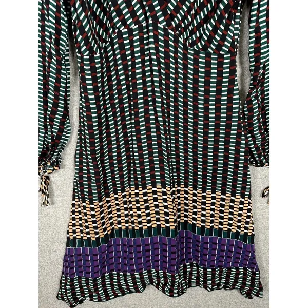 Maeve Size 4 Dress Long‎ Sleeve Geometric Faux Wrap Colorful Womens A-Line - Image 11