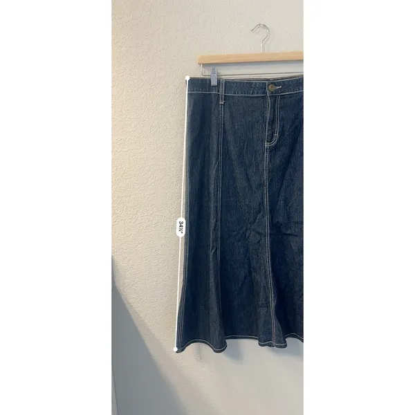Riders Copper Women 15M Blue‎ Jean Long Dark Wash Flared Panel - Image 6