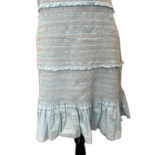 NWT Chelsea & Violet Smocked Mini Dress Ruffle Tiered Mayan Blue Size Large‎ - Image 4