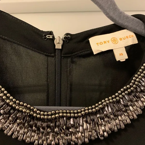 Tory Burch Eva Embellished A-Line Dress Black Size XS - Image 3