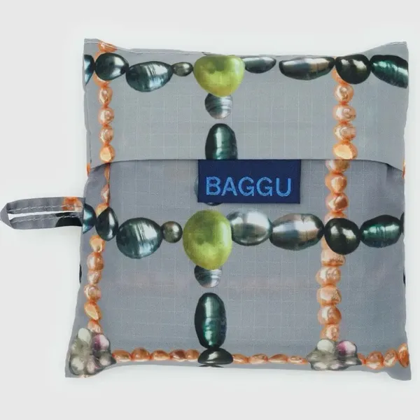 BAGGU Standard Tote Bag - Beaded Plaid Print - Holds up to 50 lb NWT Fun Gift! - Image 2