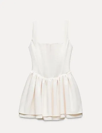 Zara dress mini corset inspired ruffled balloon bodycon summer cocktail wedding - Image 12