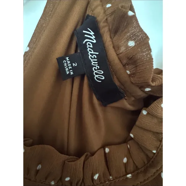Madewell Sophia Cami Tiered Midi Dress Brown Polka Dot Sepia Size 2 Size (XS) - Image 7