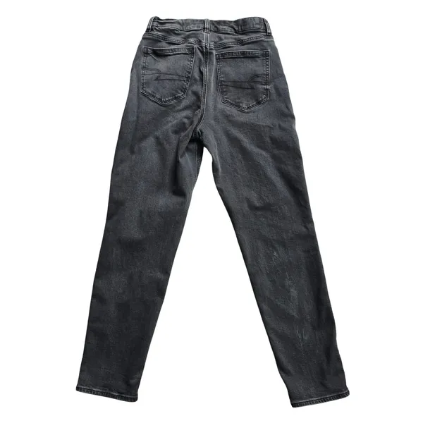 American‎ Eagle Womens High Waisted Mom Jeans Washed Black Stretch 10 Long - Image 5