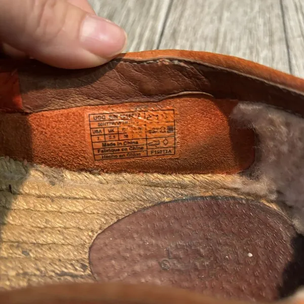 UGG‎ Australia SANDRINNE II orange suede espadrille loafers 1016678 size US 7 - Image 7