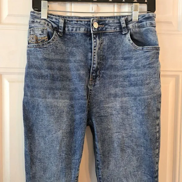 Bootcut Jeans Women's Size XL 30x29 HighRise Denim Acid Washed Super Stretch - Image 5