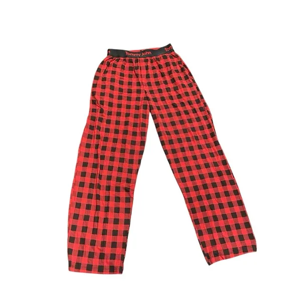 Tommy John Sleepwear Red and Black Buffalo Plaid SZ S Pajamas Pants Shorts NWT - Image 2