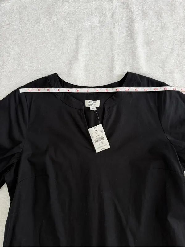 NWT J.Crew Black Cotton Drop Waist Mini Dress 6 - Image 8