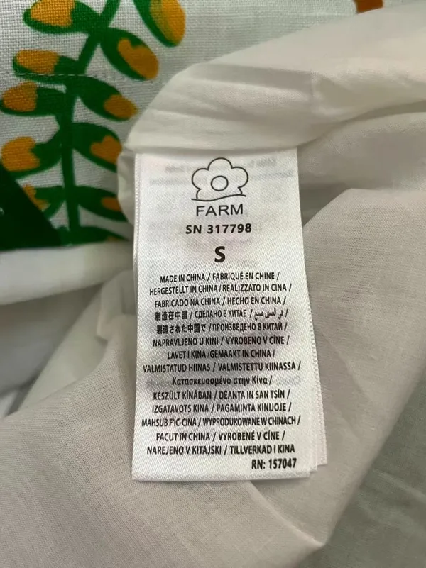 NWOT Farm Rio Linen Tropical Forest Off-White Mini Dress Size S - Image 9