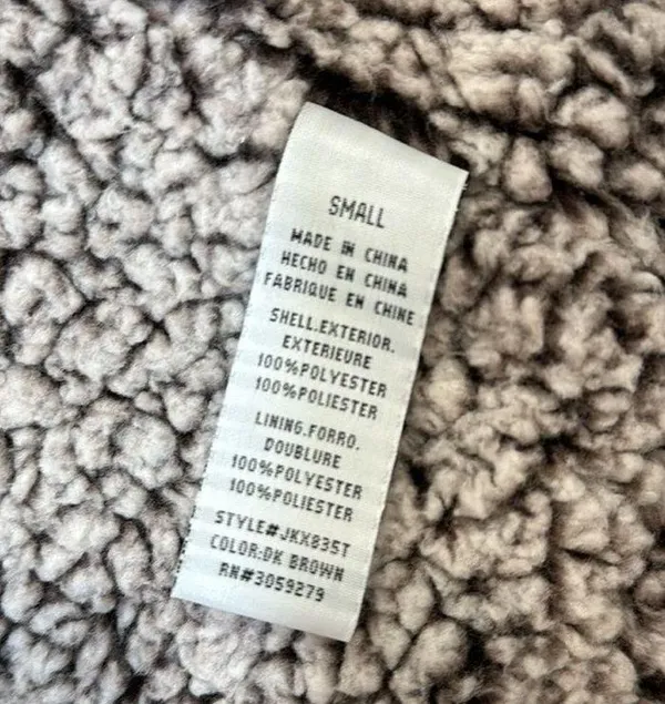 Thread + Supply Brown Off White Sleeveless Sherpa Vest Women Size Small - Image 8