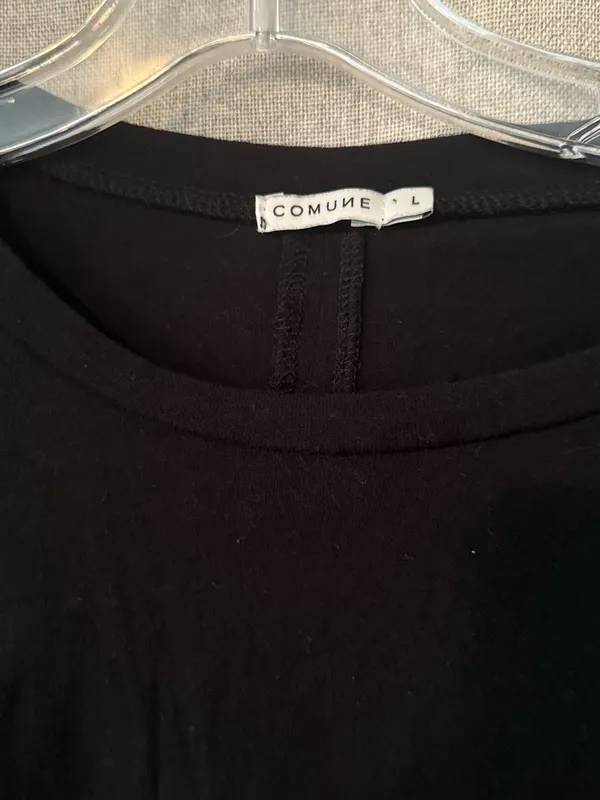 Comune | Black Oversized Short Sleeve Top | L Size L - Image 3