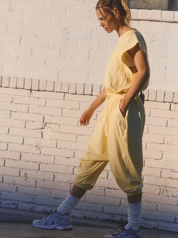 Free People Hot Shot Harem Onesie - Sunlit Yellow - Image 3