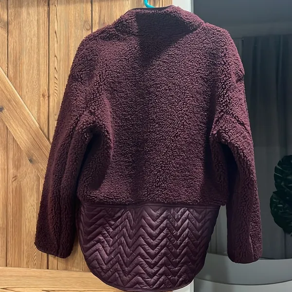 NWOT Cozy Sherpa Snap Sweatshirt Pullover - Image 9
