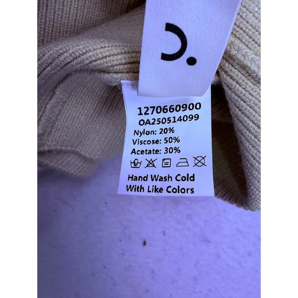 Commense Cable Knit Vest Women XS Beige Gold Button Sleeveless Layering - Image 7