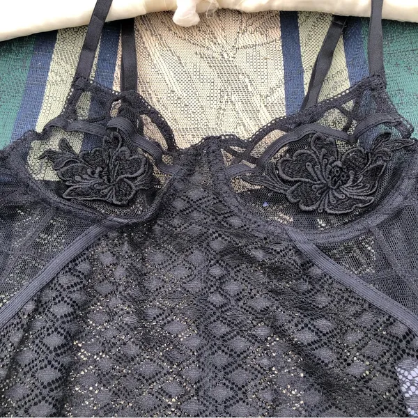Naked Wardrobe Black Lace Bodysuit S - Image 9