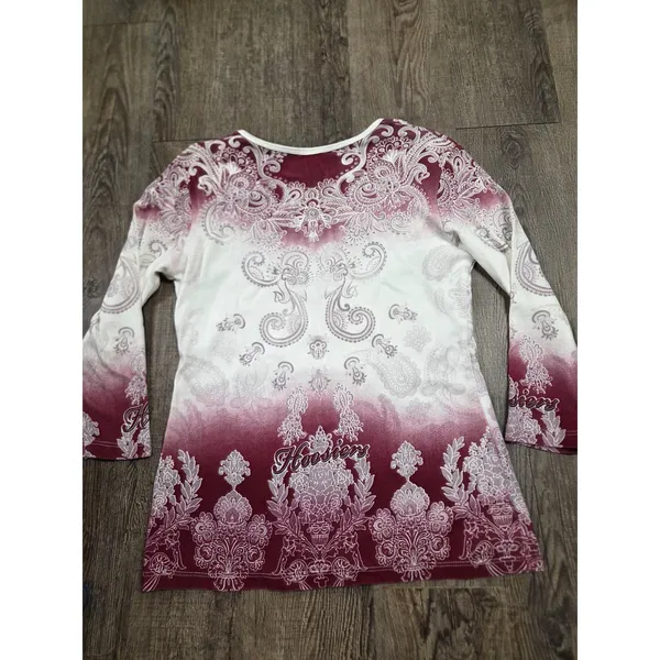 P. Michael Indiana University Hoosiers Blouse Top Shirt Bling Small 3/4 Sleeve S - Image 5