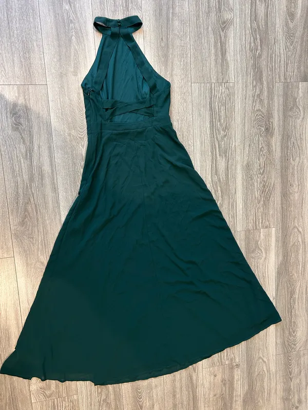New Lulus Confidently Emerald Backless Halter Maxi Dress Size Medium MSRP $99 - Image 10