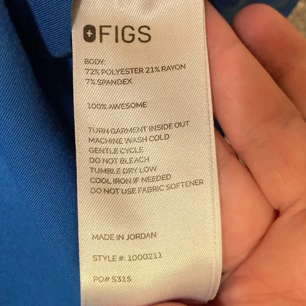 FIGS Women's Catarina Classic V-Neck One-Pocket Scrub Top in Royal Blue Size XL - Image 5
