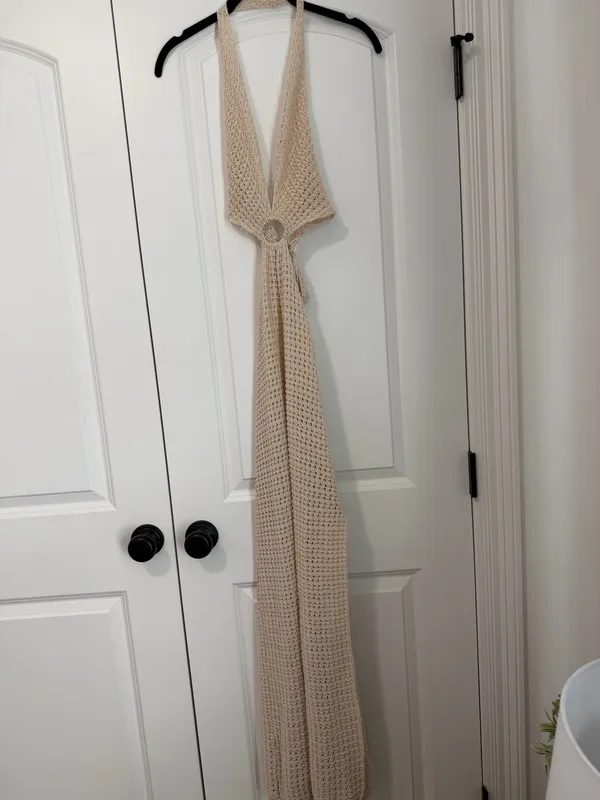 Tan knit swim cover up - Image 2