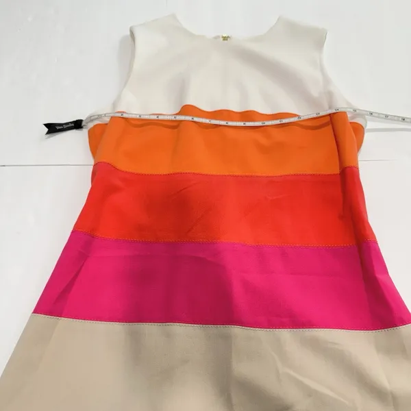 Calvin Klein Colorful Stripe Stretch Crepe Sleeveless‎ Sheath Dress Size 4 - Image 8