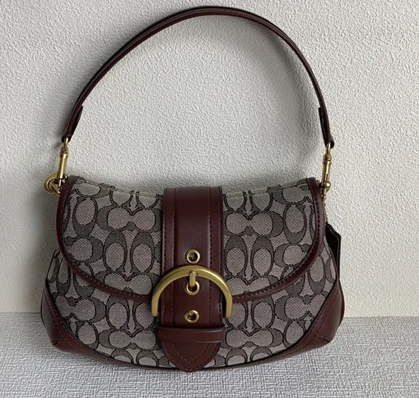 Coach Brown Soho Shoulder Bag Signature Jacquard - Image 12