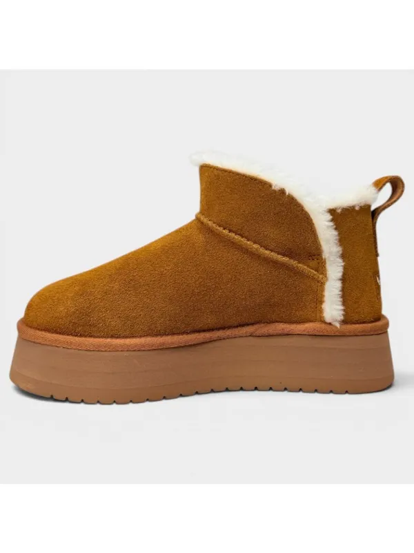 Koolaburra by UGG Koola Ultra Mini Platform Boots Cognac Womens 7 New - Image 3
