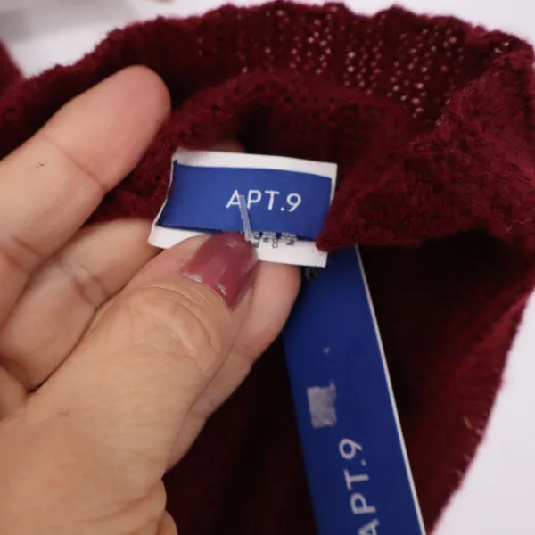 Apt. 9 Scarf Womens One Size Knit Burgundy Ribbed Solid New - Image 3