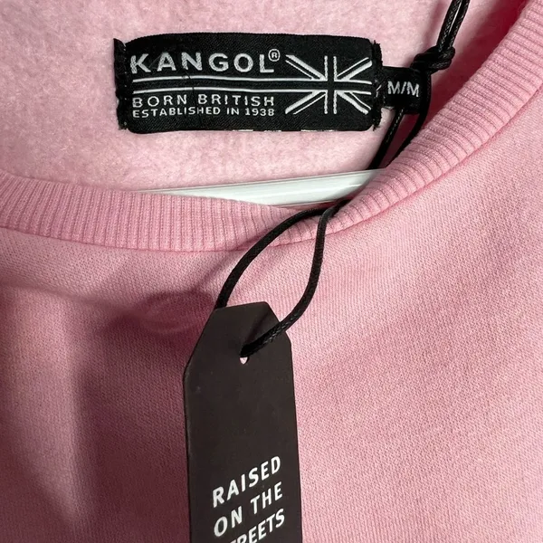 Kangol pink cropped crewneck sweater Size M - Image 7