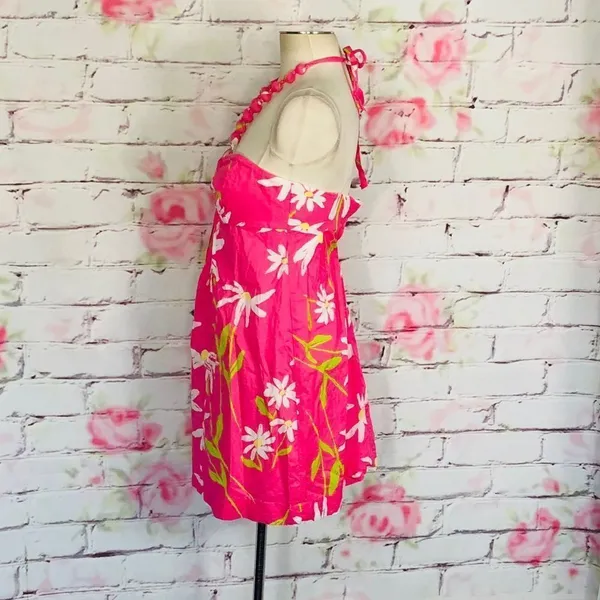 Lilly Pulitzer beaded halter neck pink print dress - Image 8