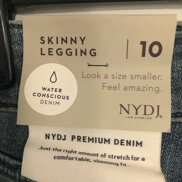 NYDJ‎ new Skinny Legging Women's Jeans ripped knee size 10 lift tuck technology - Image 9