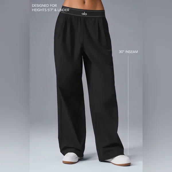 Alo Yoga NWT Suit Up Trouser Regular Lightweight Straight Leg Black Size S - Image 2