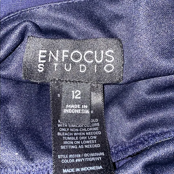 Enfocus Studio Blue and White Sleeveless Sundress Size 12 - Image 9