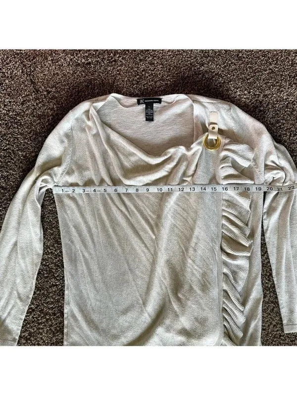 INC International Concepts Beige Snap Cardigan Large - Image 3
