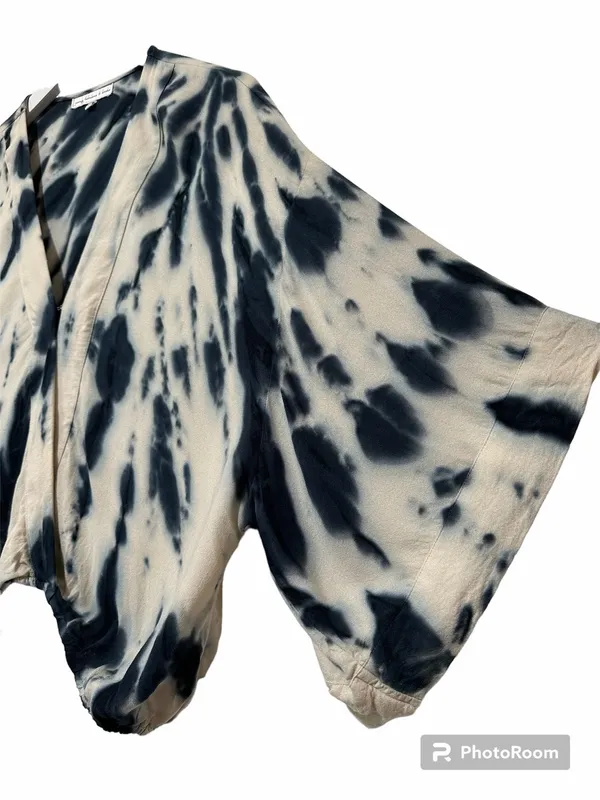 Young Fabulous & Broke Tia Tie Dye Cross Front Kimono Sleeve Crop Blouse Medium - Image 3