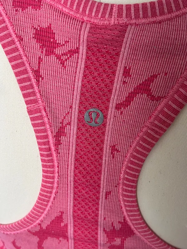 Lululemon Swiftly Tech Racerback Tank Heathered Bon Bon Sz 6 Pink Static Pattern - Image 7
