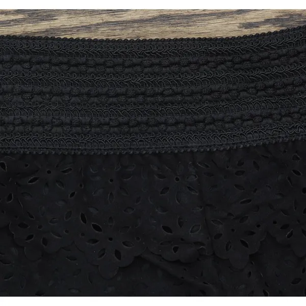 NWT American Rag Cie Laser-Cut Faux-Suede Eyelet Cropped Shorts Classic Black L - Image 8