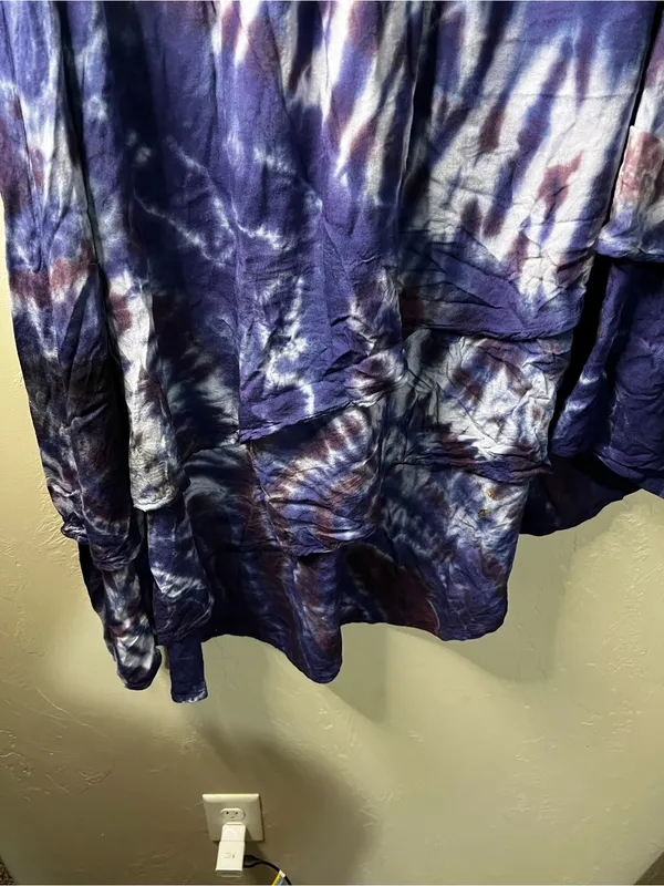 Dharma Trading Co Vintage Purple Tie Dye Tiered Asymmetrical Boho Midi Skirt - Image 4