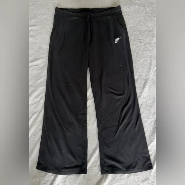 Women’s Nike Black Sweatpants with White Swoosh - Image 2