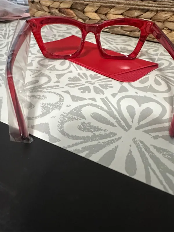 Red Reading Glasses with Matching Case - Image 3
