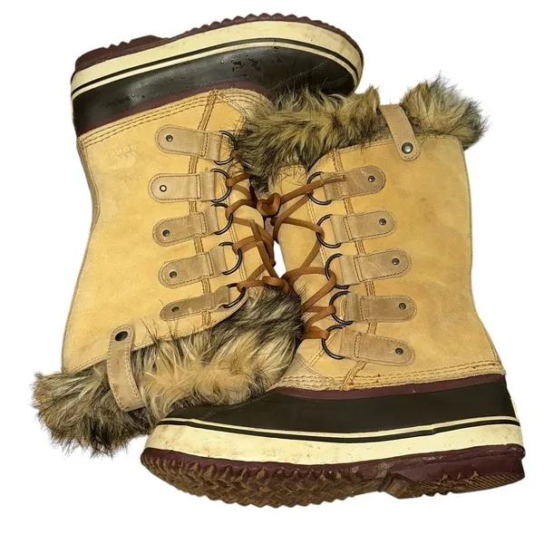 Sorel Joan of Arctic Waterproof Winter Boot Tan Black‎ Size 8 - Image 5