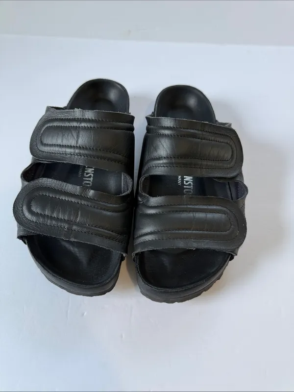 Birkenstock Black Men's Dual-Strap Slide Sandals - Image 4