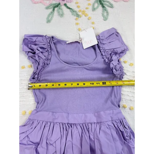 Rachel parcell‎ Ruffle Sleeve Tiered Dress Purple Sleeveless Mini Summer Party 8 - Image 3
