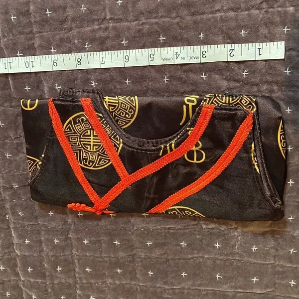 Chinese Style Satin Fold over Blouse Clutch - Image 2